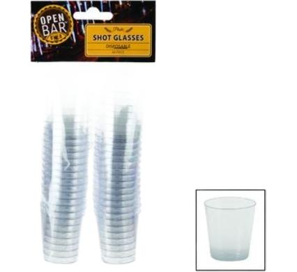 Disposable Plastic Shot Glasses - 40 Pieces