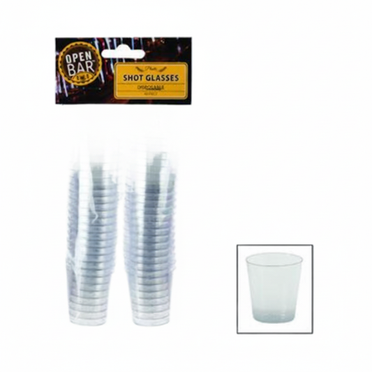 Disposable Plastic Shot Glasses - 40 Pieces