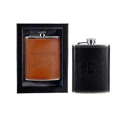 Hip Flask Stainless Steel with PU Leather - Dad - 220ml