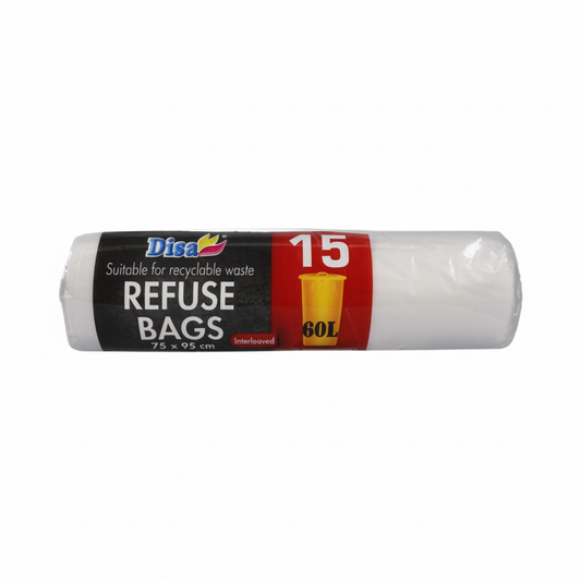 White Home Refuse Bags - 15 Pieces