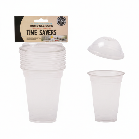 Disposable Plastic Dome Shaped Cups (300 ml), 10 Pieces Per Pack