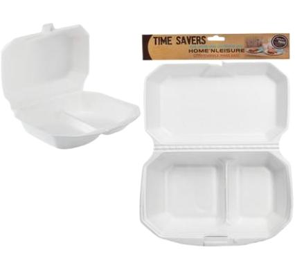 Picnic Two Division Styrofoam Boxes - 6 Pack
