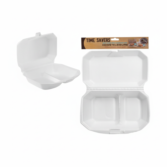 Picnic Two Division Styrofoam Boxes - 6 Pack