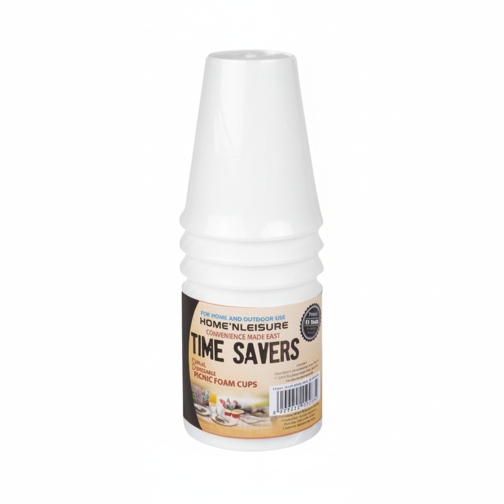 Disposable Foam Picnic Cups - 250 ml - 10 Pieces