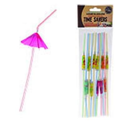 Drinking Straws with Umbrella - 12 Pieces