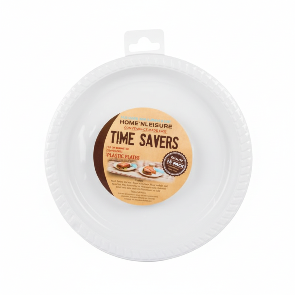 Disposable Picnic Plates (230 mm) - 12 Pieces Per Pack