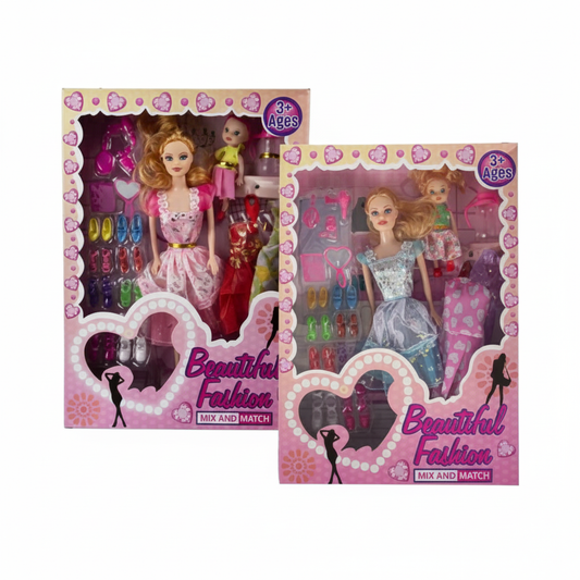 Fashion Doll with Child and Accessories - 29 cm