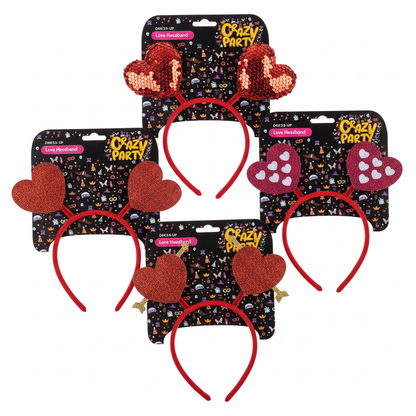 Furry Heart Headband with Sequins - Assorted Designs