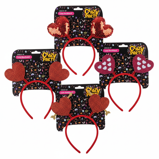 Furry Heart Headband with Sequins - Assorted Designs