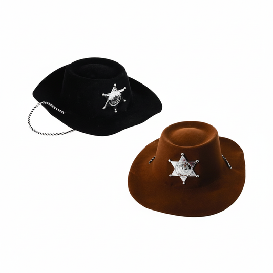 Plastic Cowboy Hat with Sheriff Badge