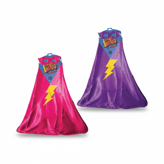 Dress Up Cape for Child Hero and Eye Mask for Girl - Various Colors