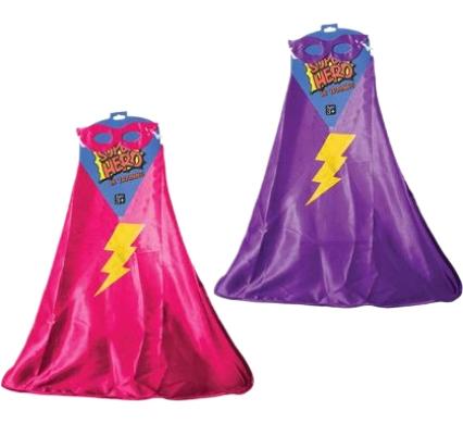 Dress Up Cape for Child Hero and Eye Mask for Girl