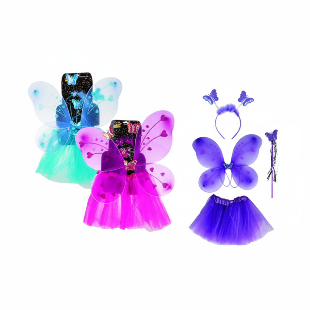 Wings and Skirt Set for Dress Up - Various Colours