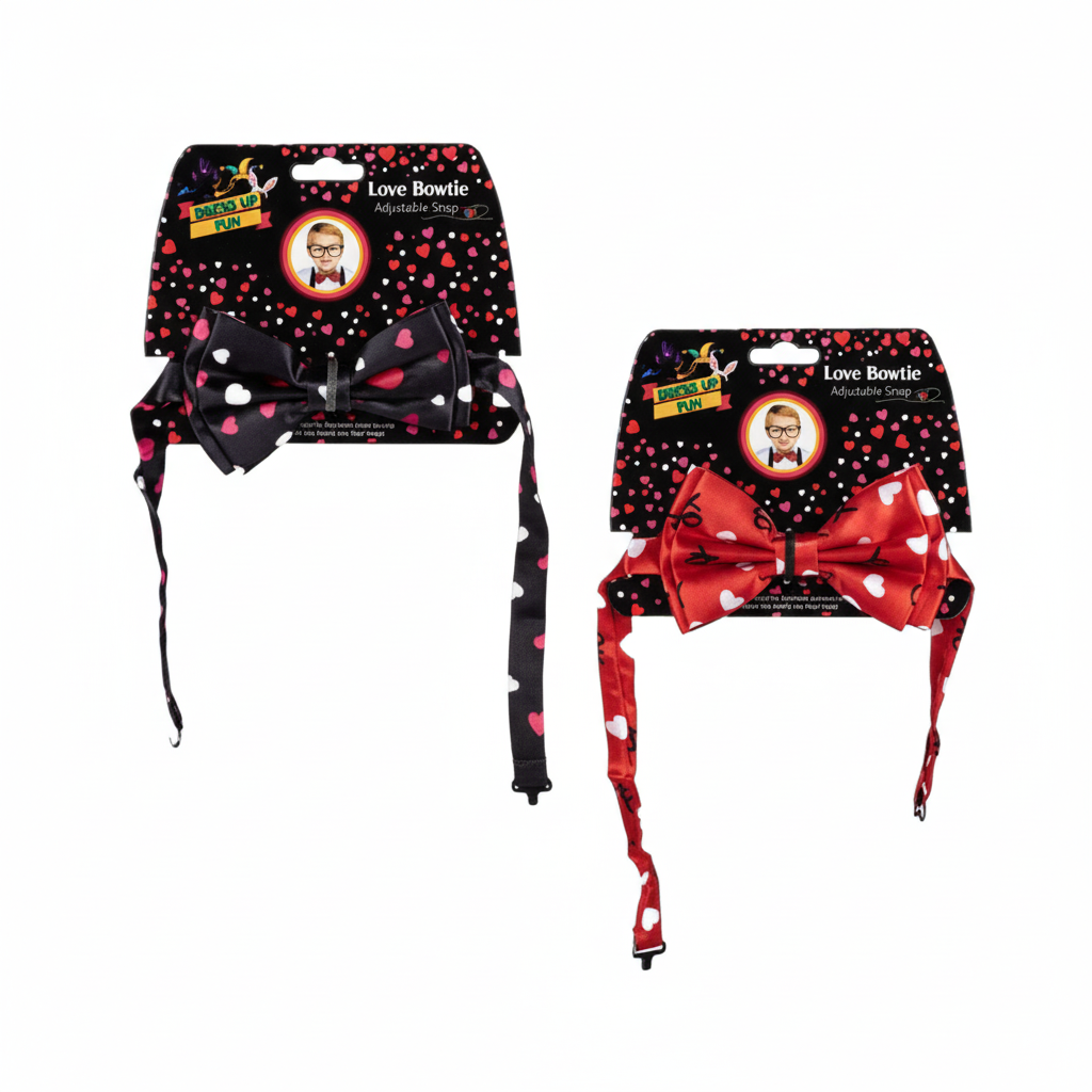 Dress Up Bow Tie with Hearts Pattern - Various Colours