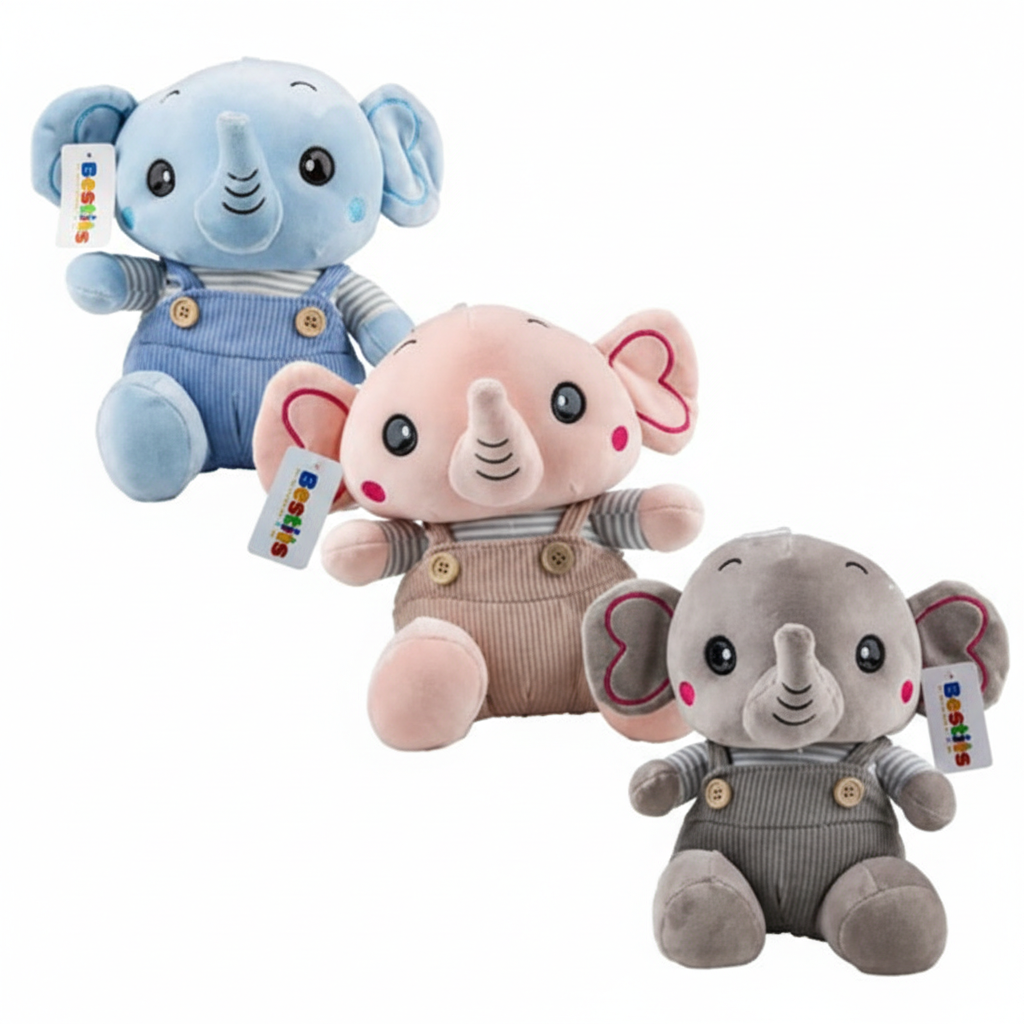 Plush Wild Elephant With Suspenders 26 cm