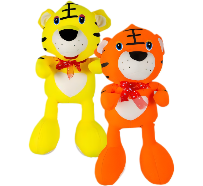 Tiger Plush Toy with Foam Beads (Various Colours)