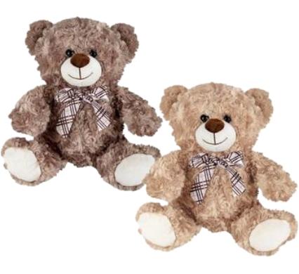 Plush Bear with Ribbon - 32 cm - Assorted