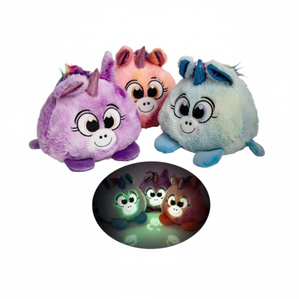 Plush Ball Glow In Dark Unicorn Pig 16cm