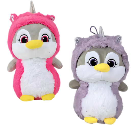 Plush Penguin with Unicorn Hoodie (29 cm) - Various Colours