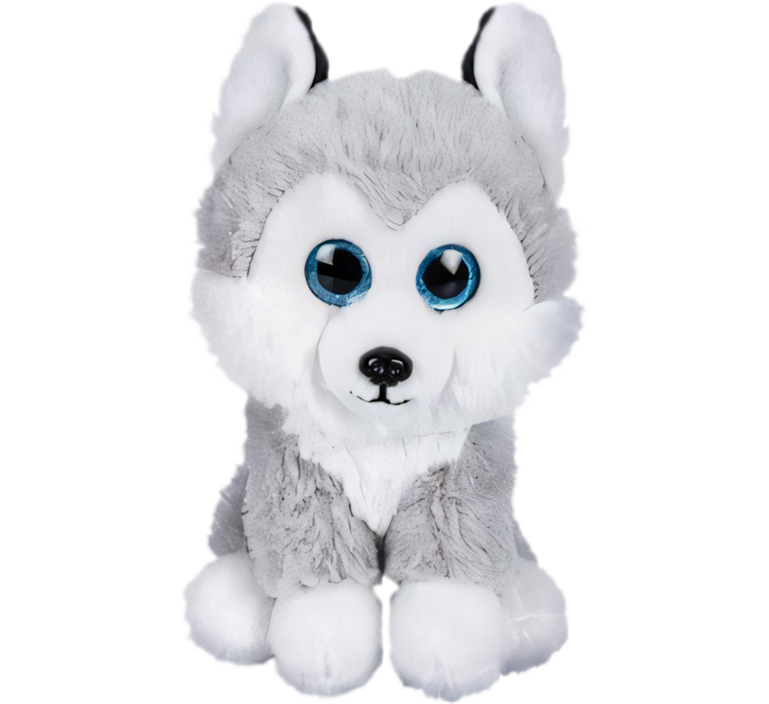 Plush Husky Dog with Big Eyes (23 cm)