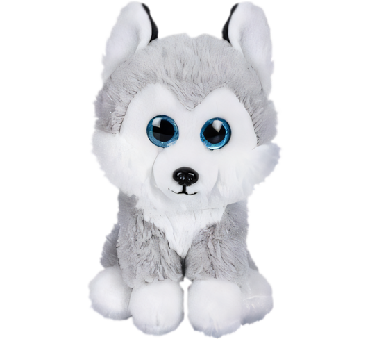 Plush Husky Dog with Big Eyes (23 cm)