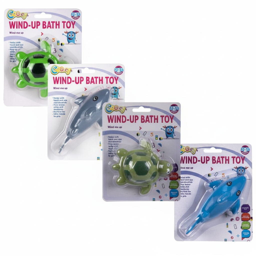 Vinyl Baby Bath Bud Wind Up Toy - Assorted Designs