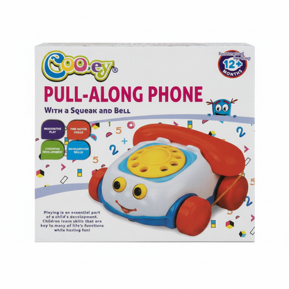 Baby Toy Pull Along Phone with Squeaker - 17 cm - 2 Pack