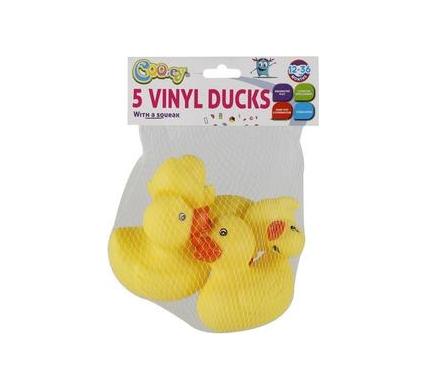 Baby Bath Vinyl Ducks - 5 Piece Set