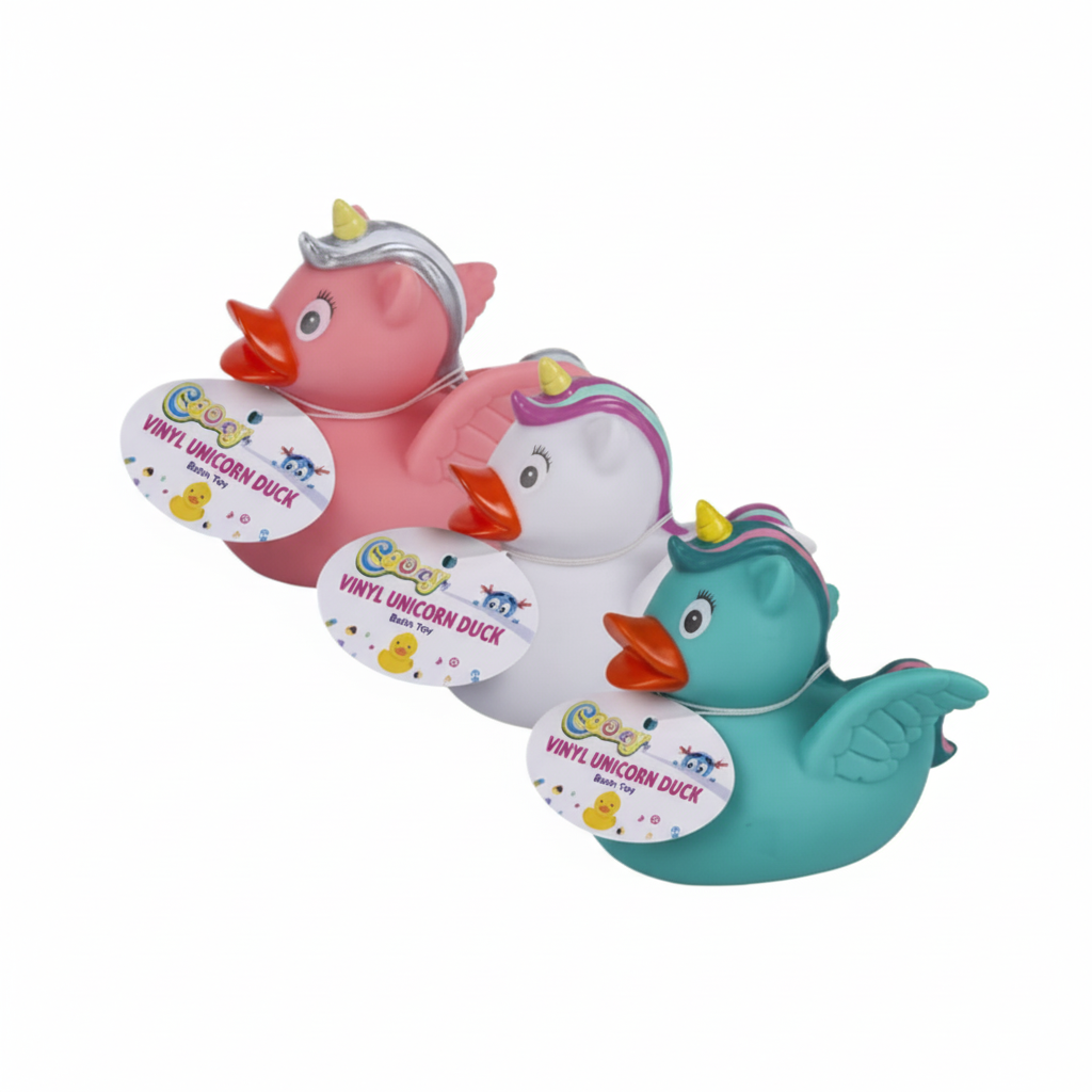 Vinyl Baby Themed Duck, Unicorn Assorted (9 cm)