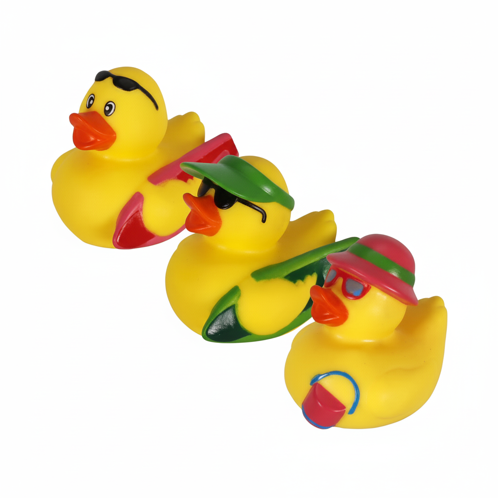 Vinyl Baby Themed Beach Duck (6 cm) - Various Colours