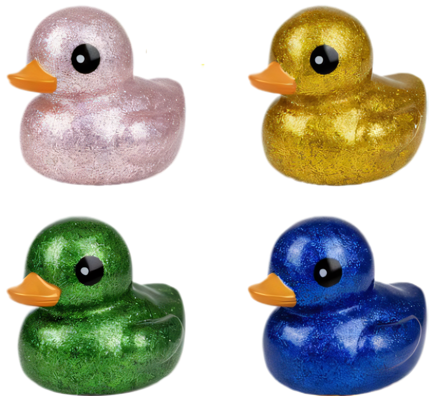 Large Baby Themed Glitter Vinyl Duck (15 cm) - Various Colours