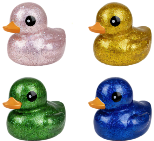 Large Baby Themed Glitter Vinyl Duck (15 cm) - Various Colours