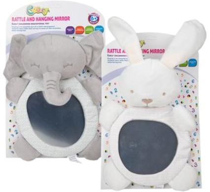 Baby Plush Rattle Hanging Mirror Toy