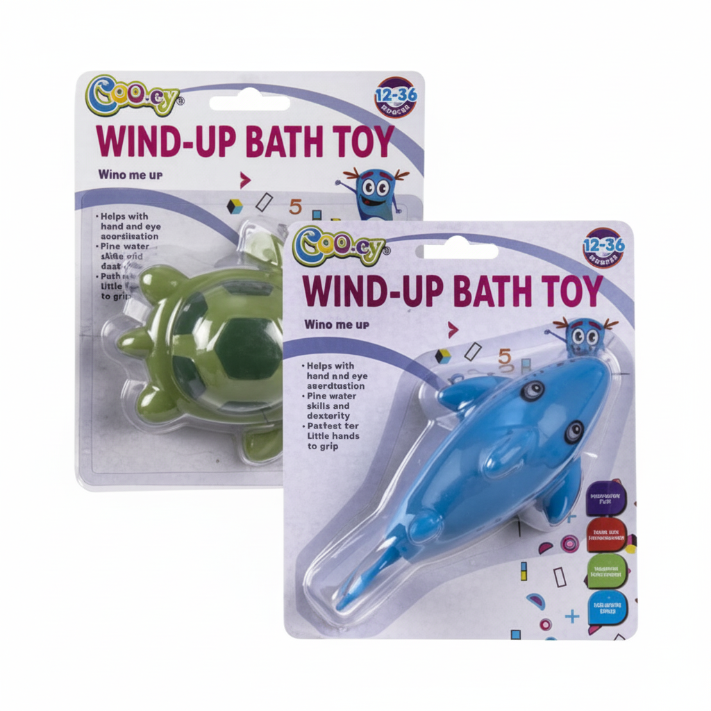 Vinyl Baby Bath Bud Wind Up Toy - Assorted Designs