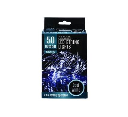 Light Fairy LED String Lights - 50 Cool White LEDs - 5m - Outdoor - Battery Operated