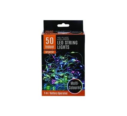 Light Fairy LED String Lights - 50 Colored LEDs - 5m - Battery Operated
