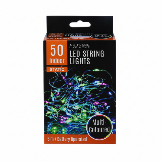 Light Fairy LED String Lights - 50 Colored LEDs - 5m - Battery Operated