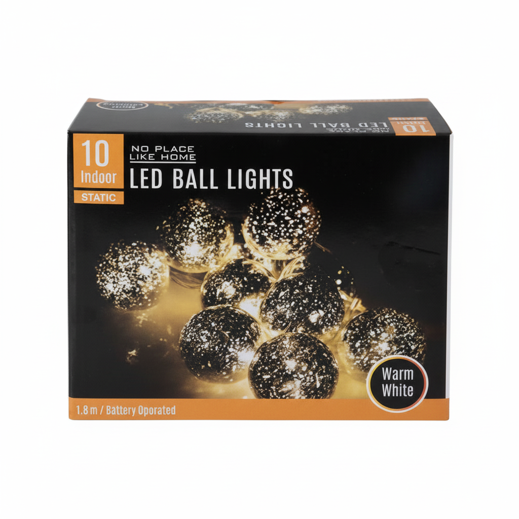 Warm White Fairy LED String Light with 10 Balls (1.6 metres)