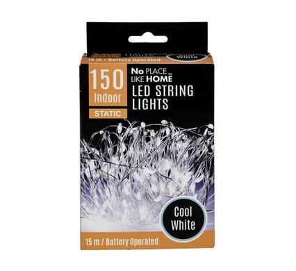 Light Fairy LED String Lights - 150 Cool White LEDs - 15m - Battery Operated