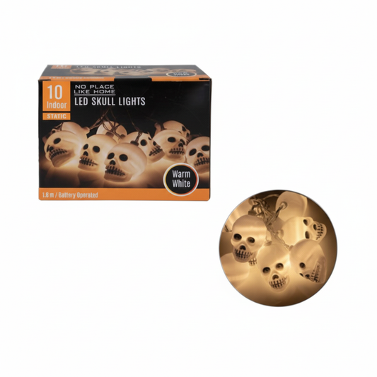 Light Fairy LED 10x Skull - White 1.65m Battery Operated