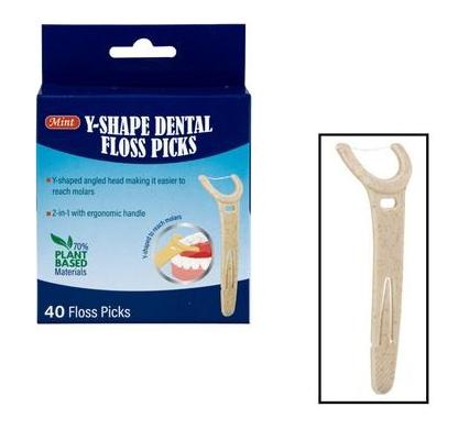 Tooth Dental Floss Y-Shaped Picks - 40 Pieces
