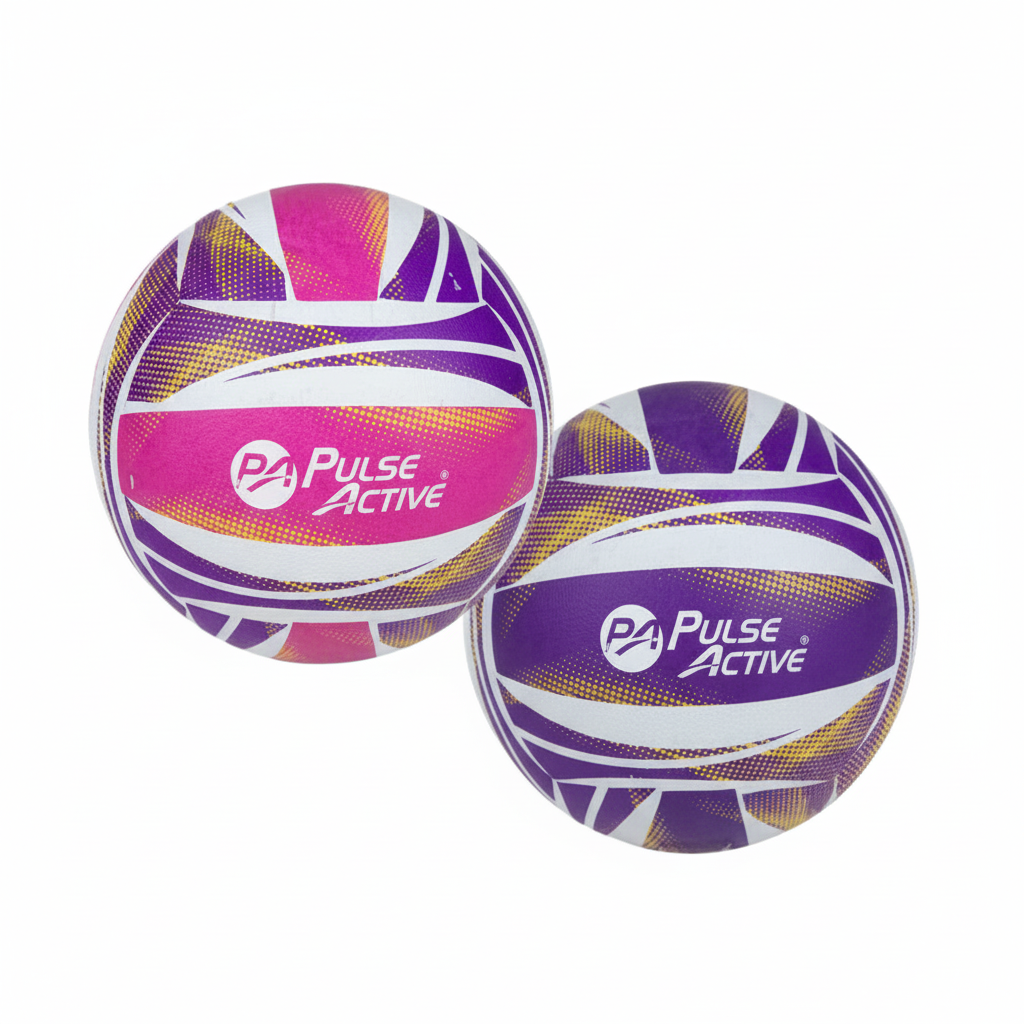 Netball Ball with Abstract Design (17.5 cm) - Various Colours