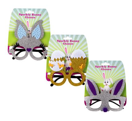 Dress Up Sparkly Bunny Glasses with Ears (Various Colours)