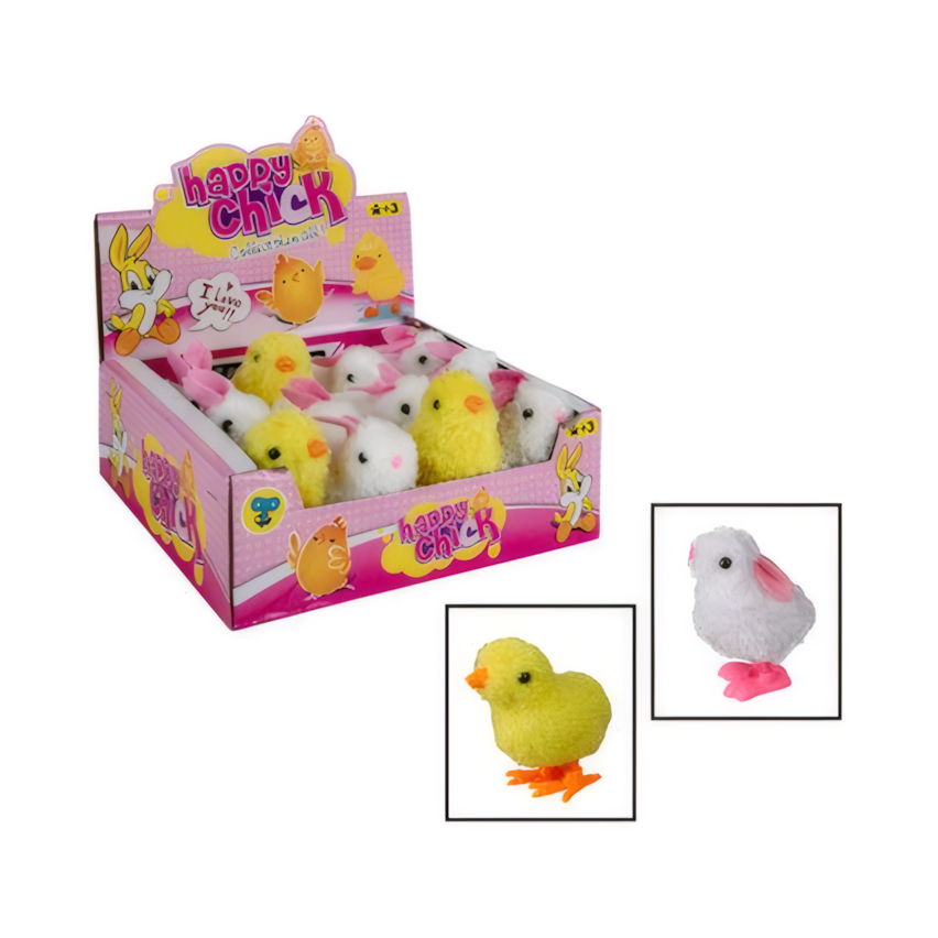 Bouncing Wind Up Chick and Bunny, Assorted (8 cm)