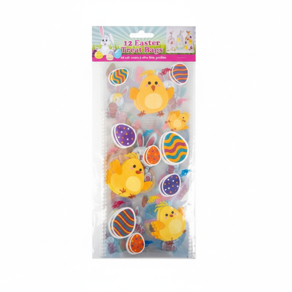 Easter Cellophane Treat Bags 12 Pack