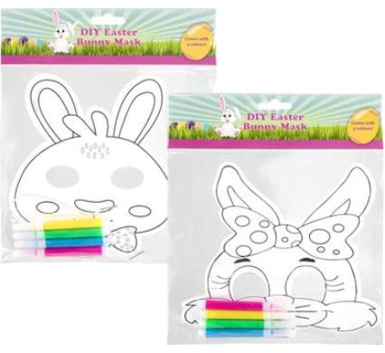 Easter Bunny Do It Yourself Colouring Mask - 5 Piece Set