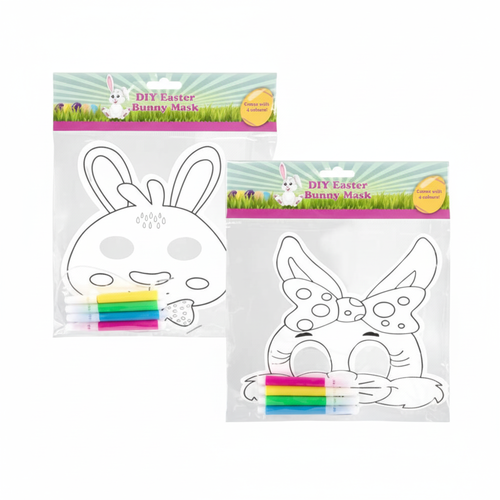 Easter Bunny Do It Yourself Colouring Mask - 5 Piece Set