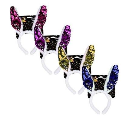 Easter Bunny Sequins Ear Headband - Assorted