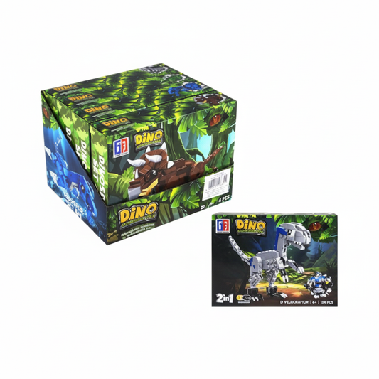Building Blocks Dinosaur Figurine - 2 in 1 - Assorted Designs
