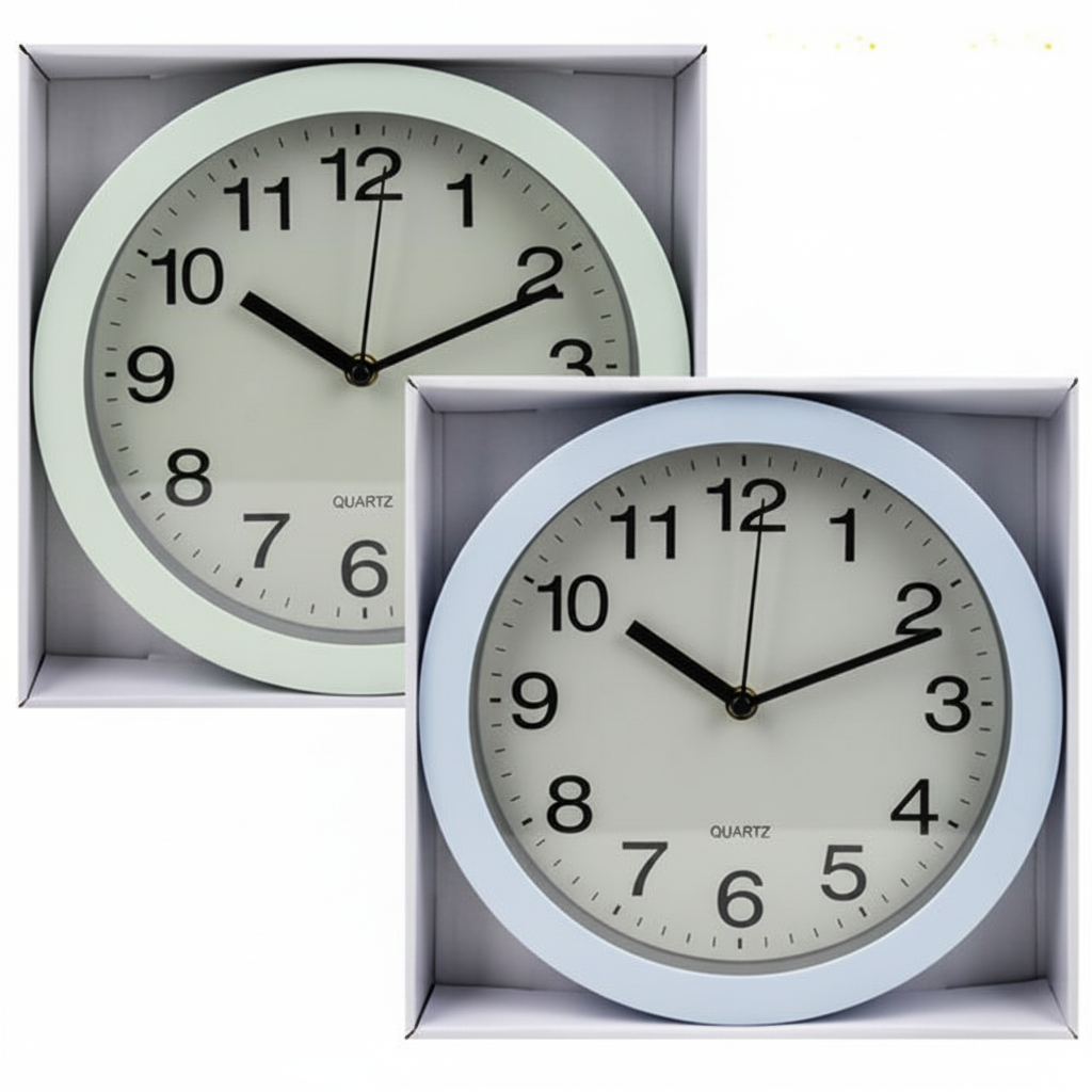 Plastic Wall Clock with Assorted Designs (23 cm)